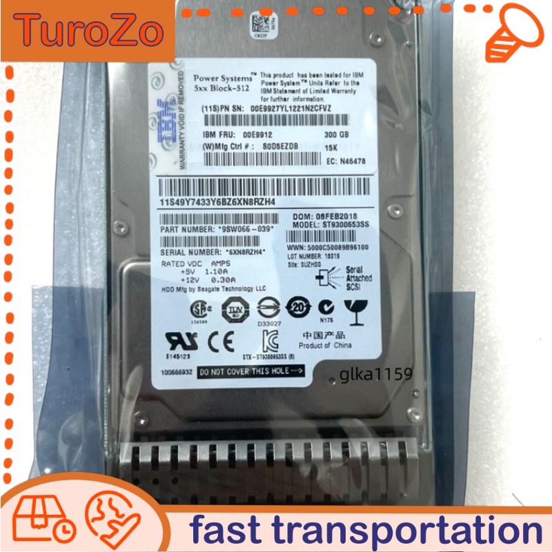 00E9912  NEW IBM 00E9927 300GB 15K RPM 2.5" SAS 6Gbps SFF HDD Hard Drive