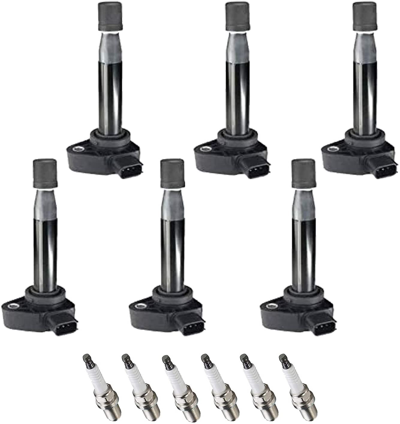 ENA Ignition Coil Pack and Spark Plug Set of 6 Compatible with Honda Odyssey 3.5