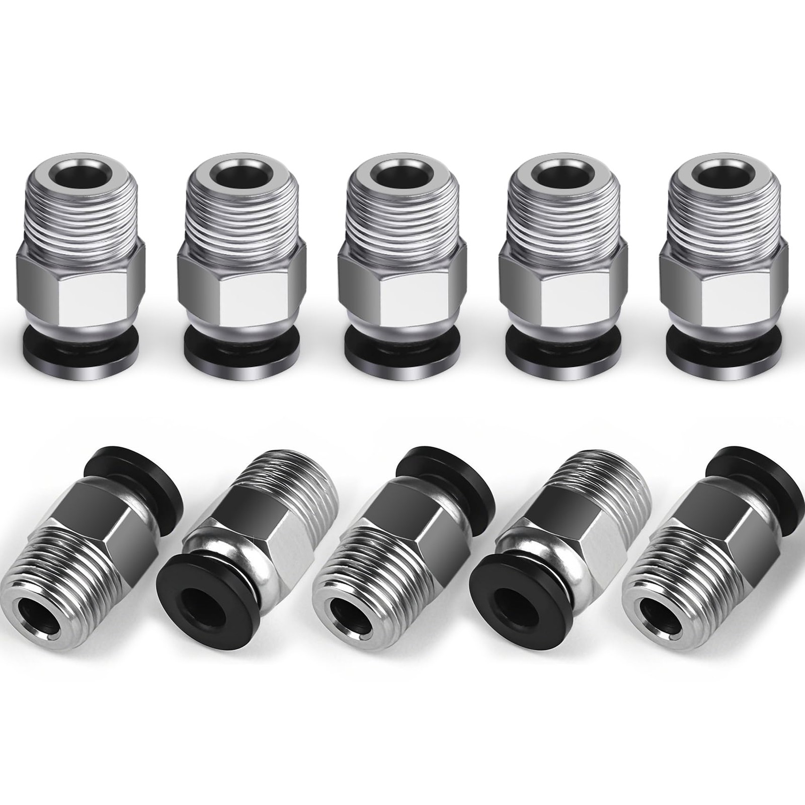 10PCS Premium PC4-M10 Pneumatic Quick Connector Fittings, Bowden Tube Coupler Ma