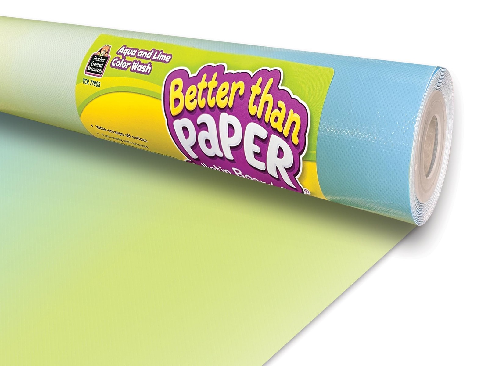 Bulletin Board Roll Aqua Lime Color Wash 48 x 144 TCR77903 Teacher Created Paper