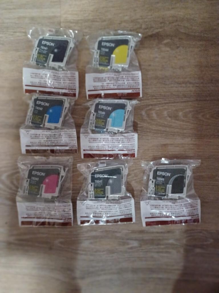 SET 7 Genuine SEALED Epson  T0341 T0342 T0343 T0344 T0345 T0347 T0348