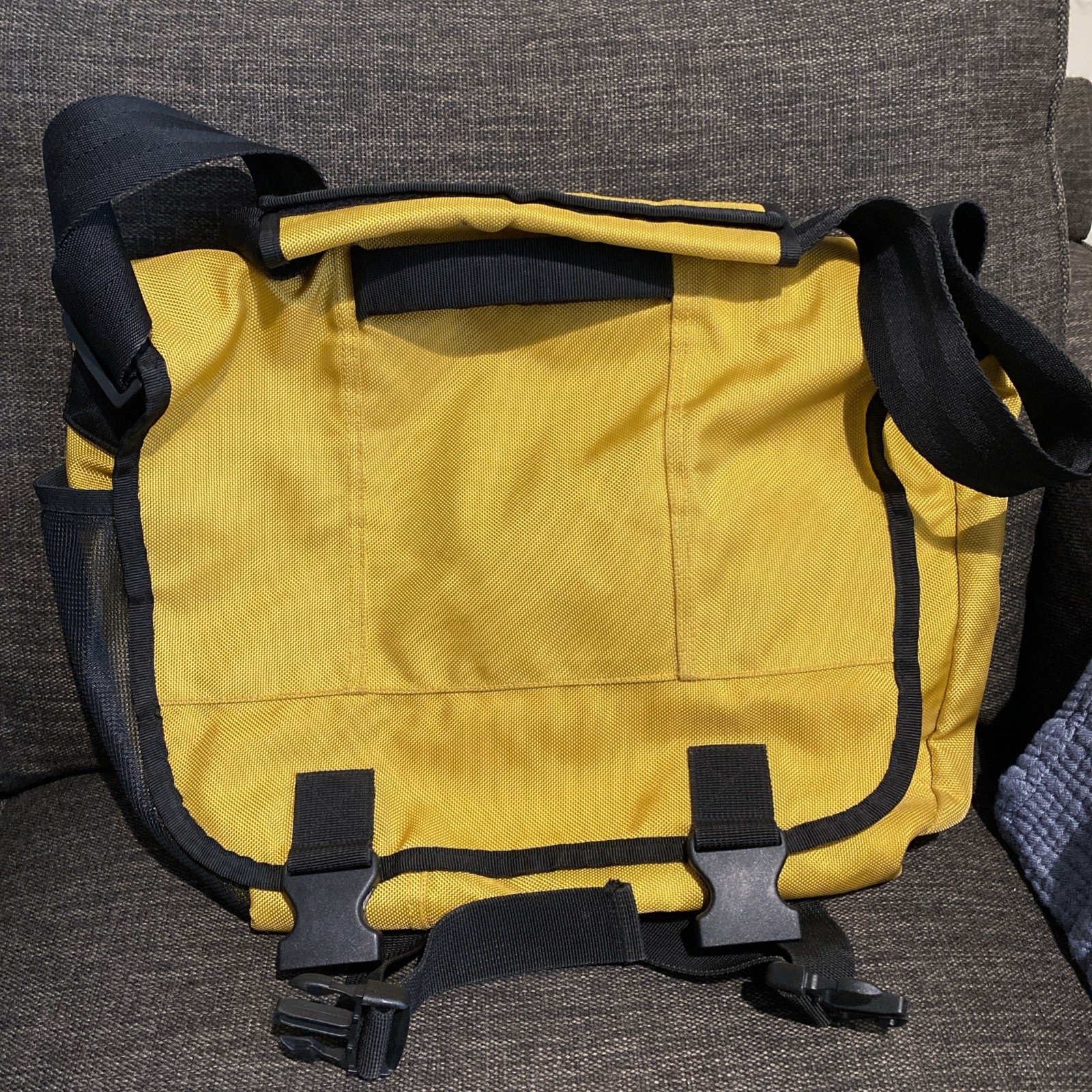Vintage GAP 90s Y2K Messenger Crossbody Bag Weekender Laptop Yellow Nylon