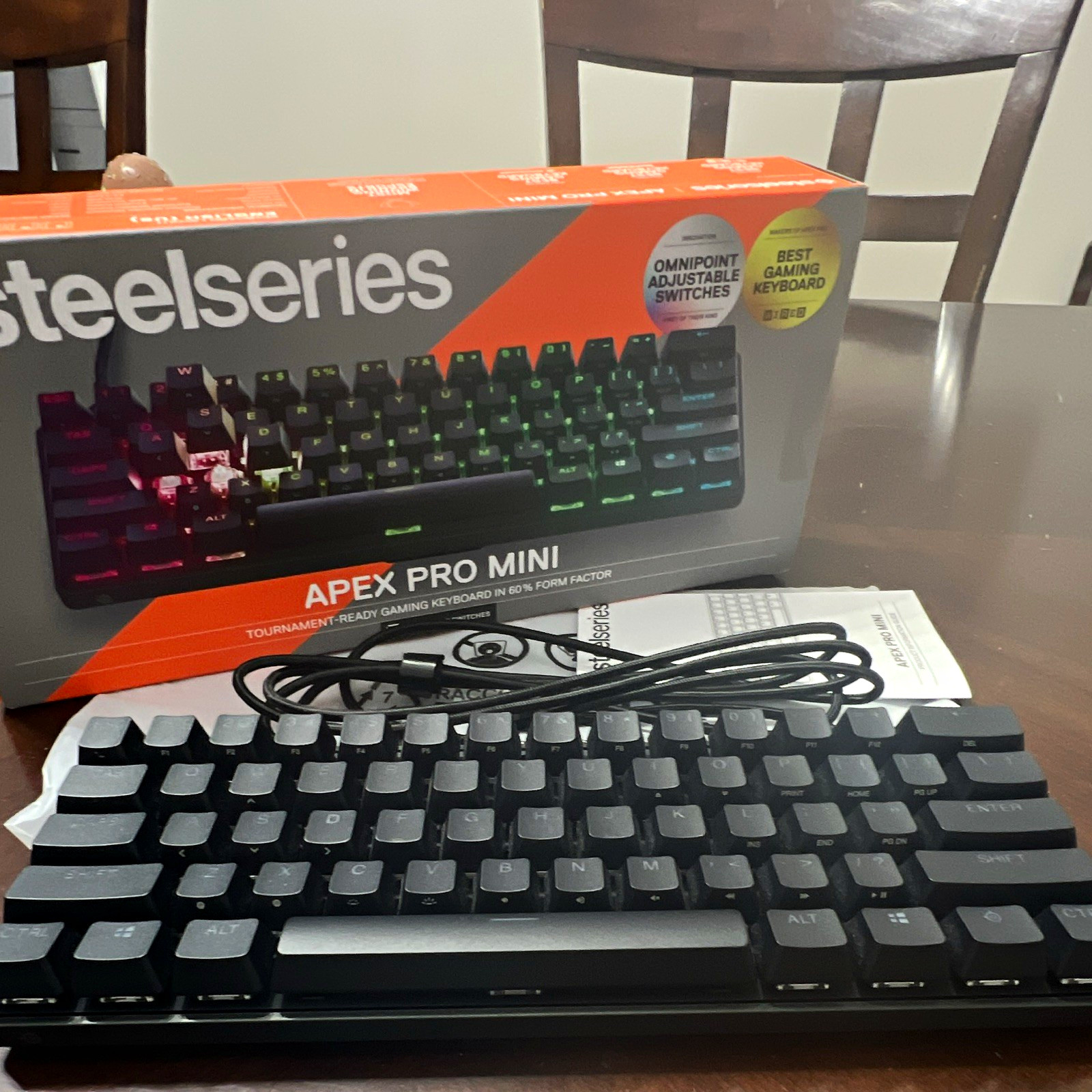 SteelSeries Apex Pro Mini 60% Wired Illuminated Gaming Keyboard Black QWERTY