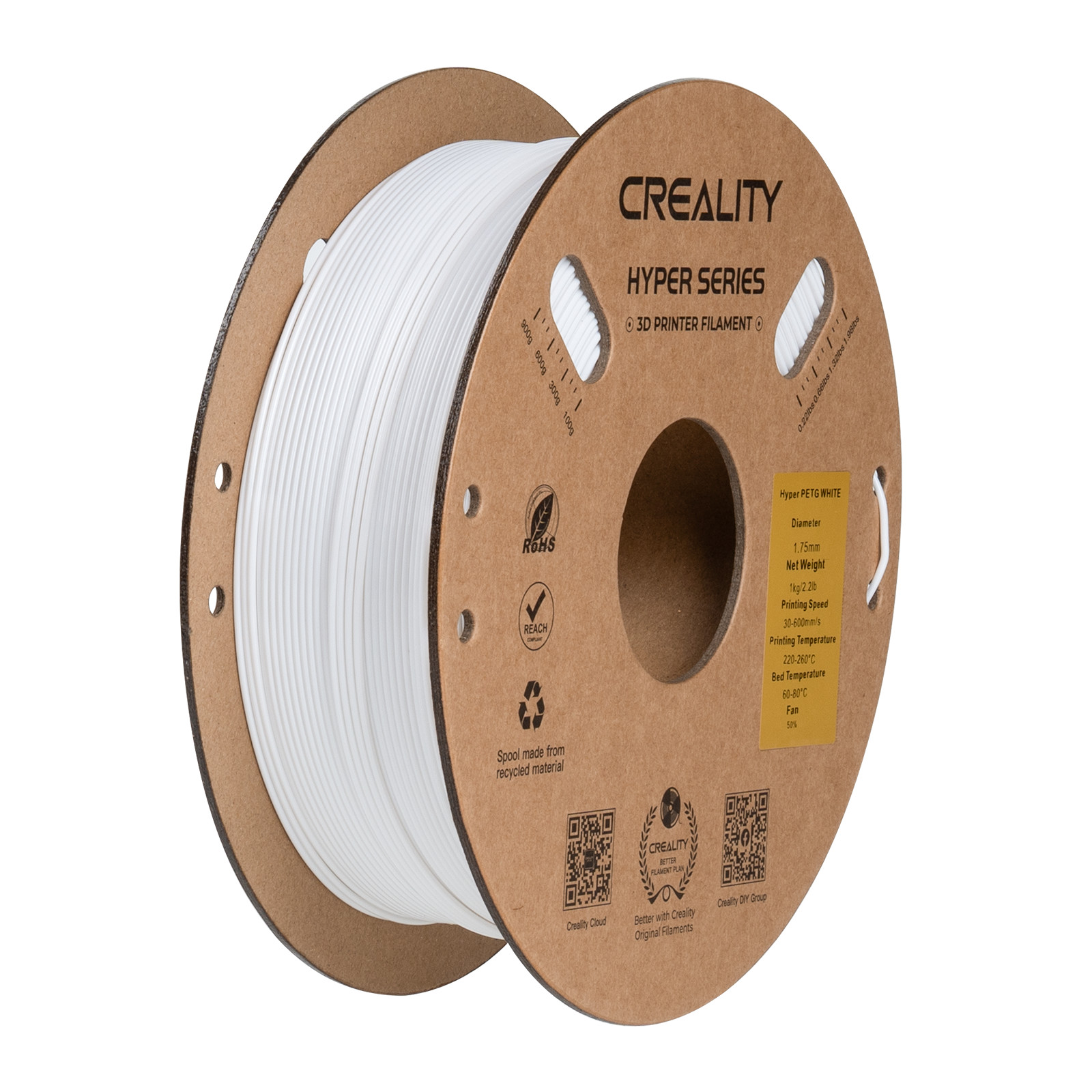 Creality Hyper PETG 3D Printer Filament High Speed 600mm/s High Toughness 1kg 