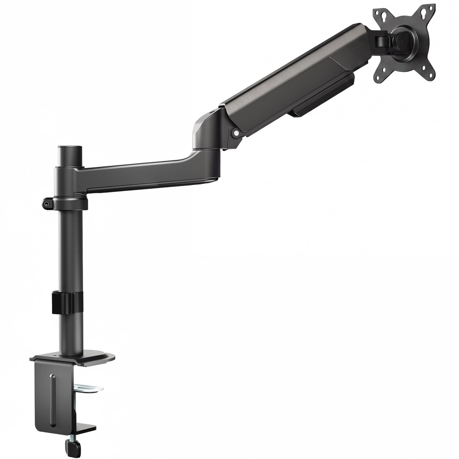 VIVO Heavy Duty Articulating Single Pneumatic Spring Arm Desk Mount Stand, Fi...