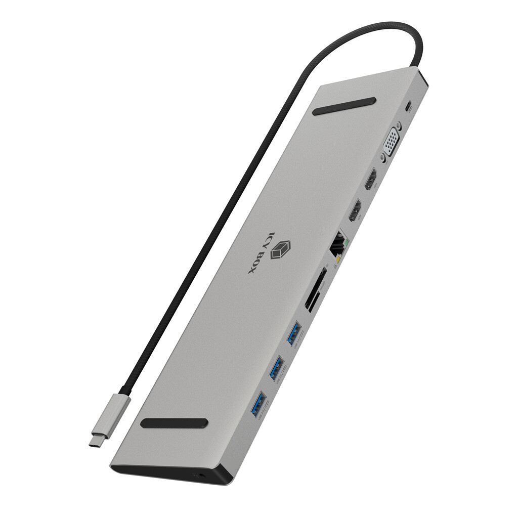 IB-DK2106A-CPD ICY BOX Docking Station USB-C -> HDMI/VGA/USB-A/USB-C/3.5mm ~D~