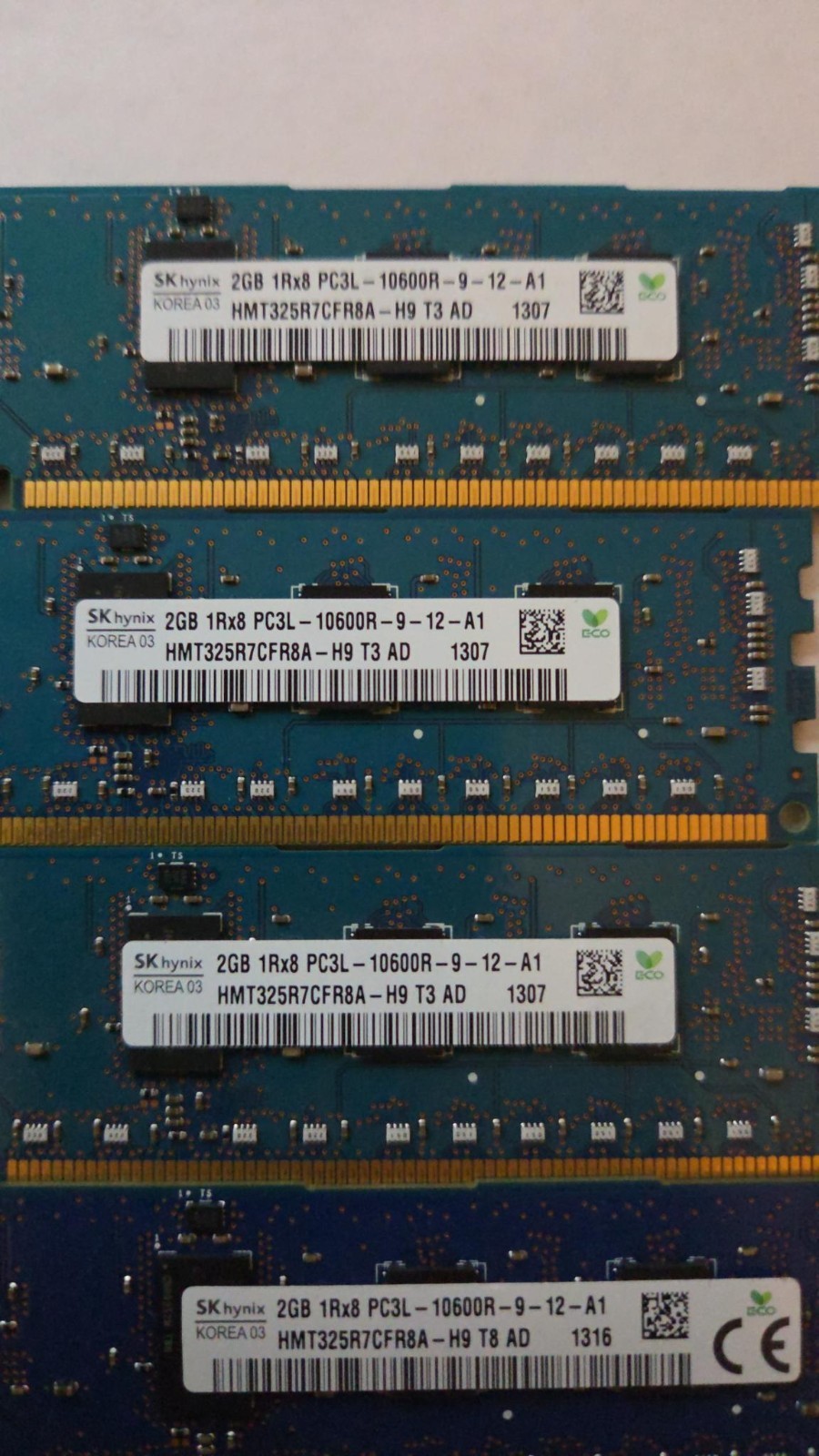 SK Hynix 8GB 4x2GB 1Rx8 PC3L-10600R DDR3-1333 ECC Reg Server RAM HMT325R7CFR8A