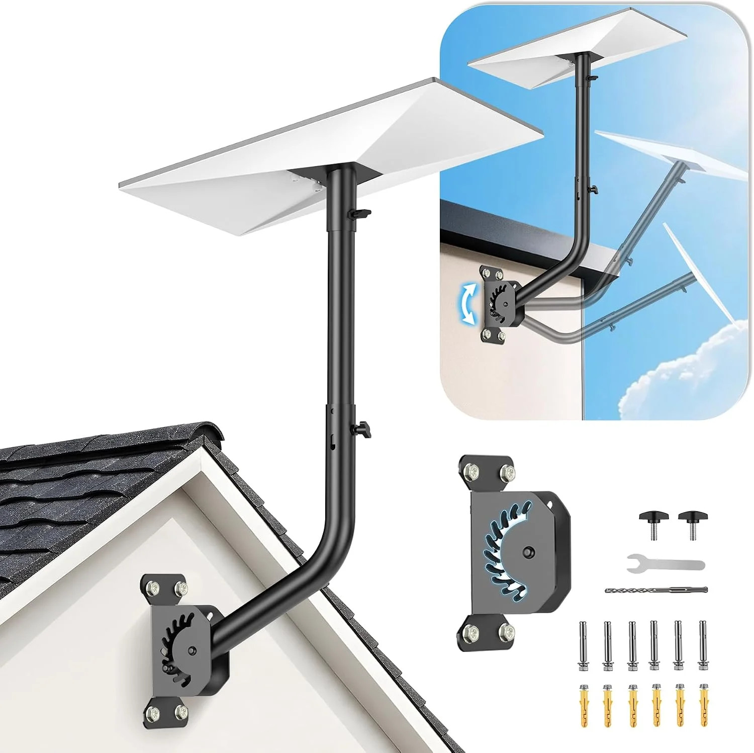 Starlink Mount with Extension-Adjust Angle Without Disassembly Tube Gen 3 Roof M