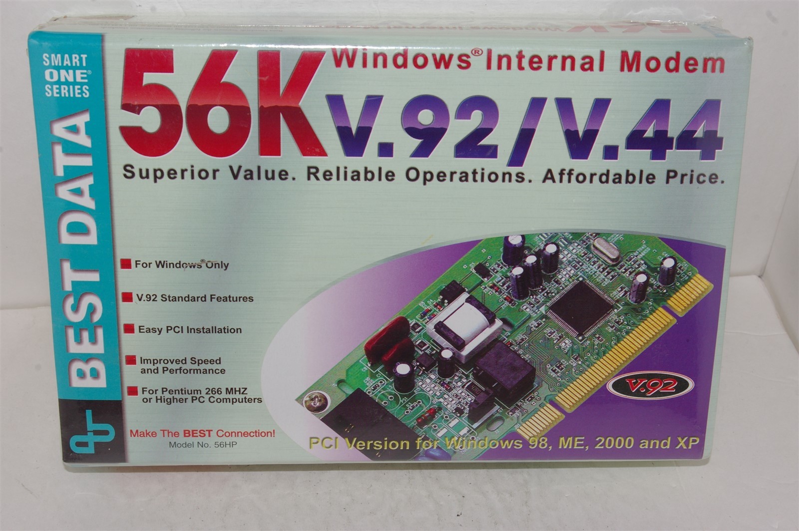 Best Data Windows Internal 56K PCI Modem V.92/V.44 NEW SEALED