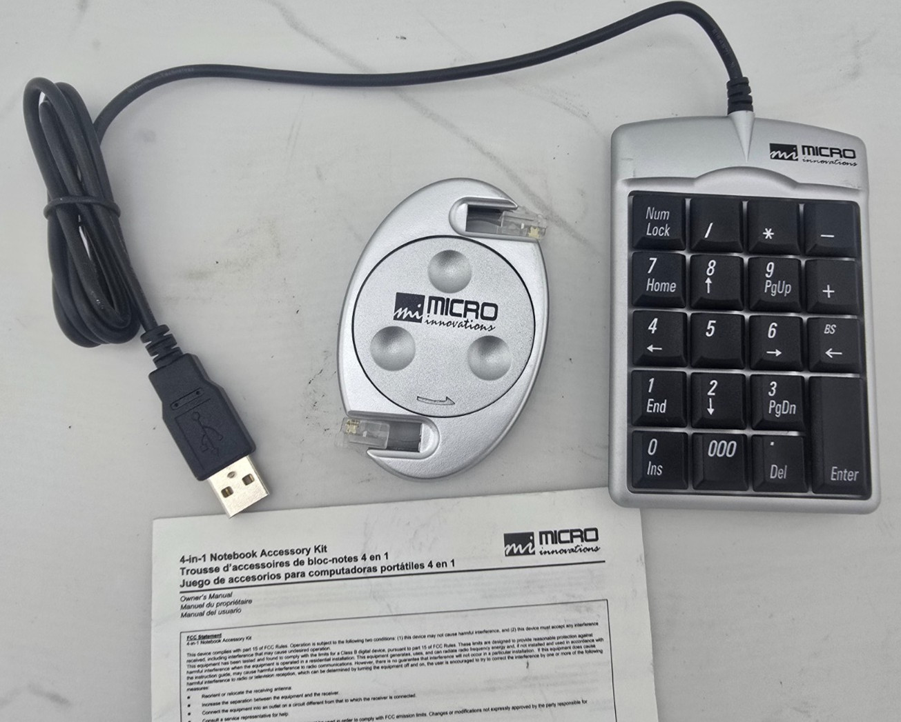 Micro Innovations Numeric Plus USB Model# KP25B-F Numeric Keypad