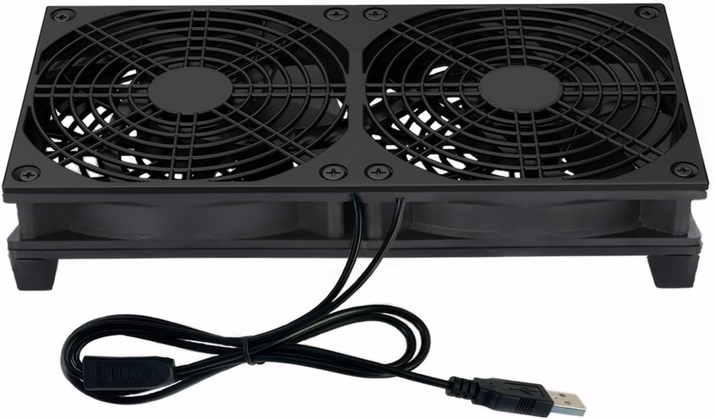 VTRETU Dual 120mm Cooling Fan for Router Rack Audio Video Network Server Xbox