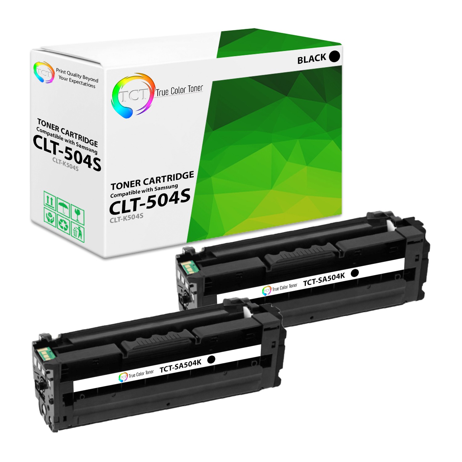 TCT 2PK CLT504S Black Toner Cartridge Set For Samsung CLP415 CLX4195 printer