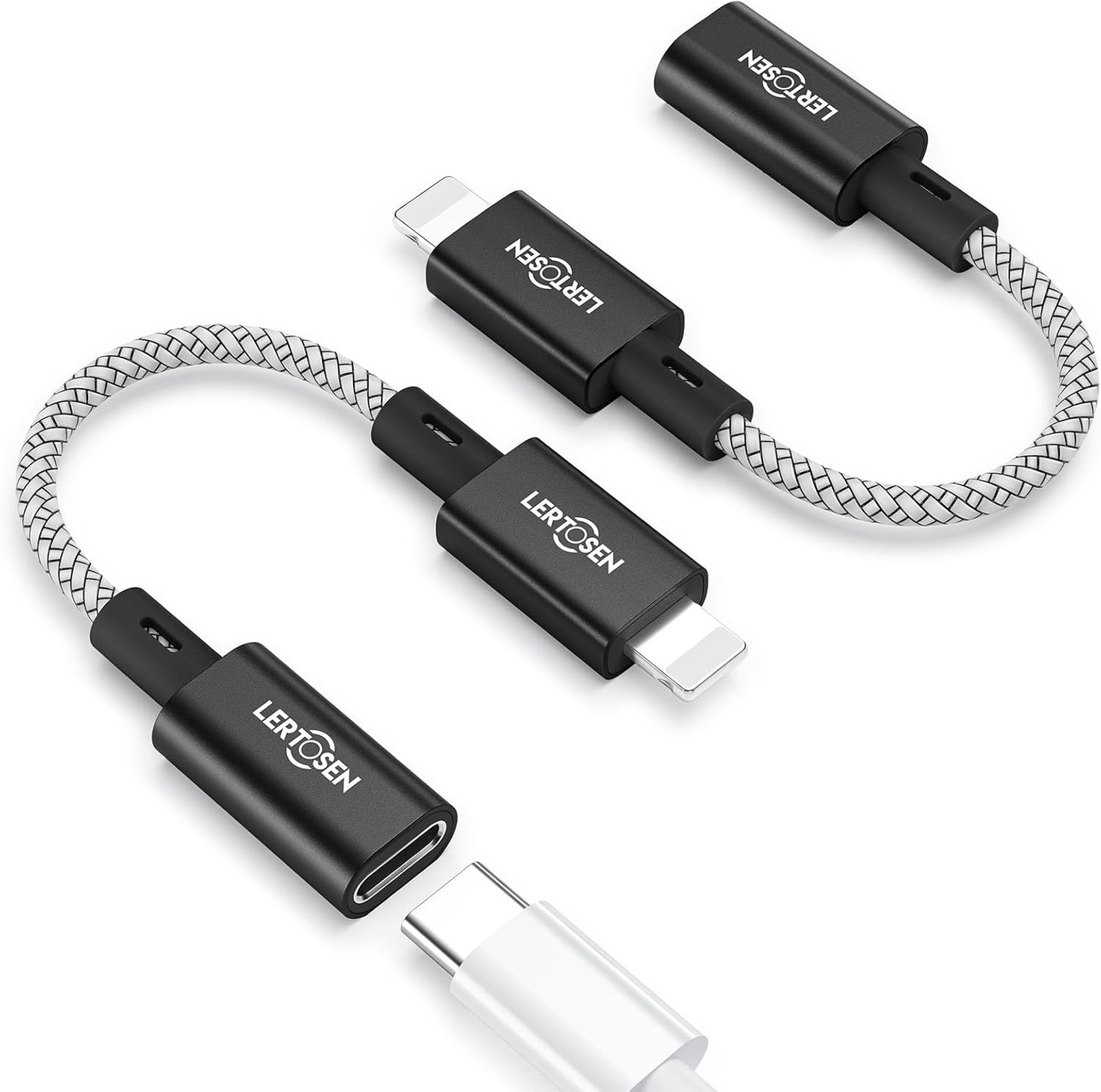 USB C to Lightning Adapter 27W PD Fast Charging Data Sync 2 Pack for iPhone iPad