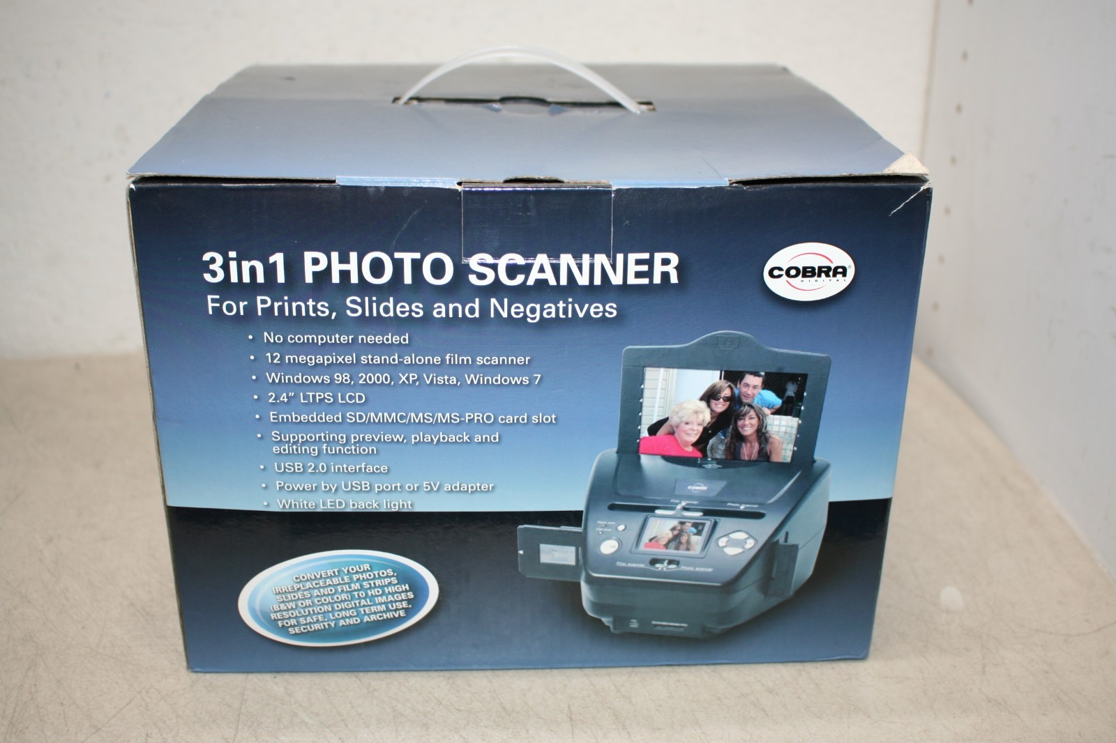 Cobra Digital DPS1200-HD 3 in 1 Photo Scanner 12MP Prints Slides