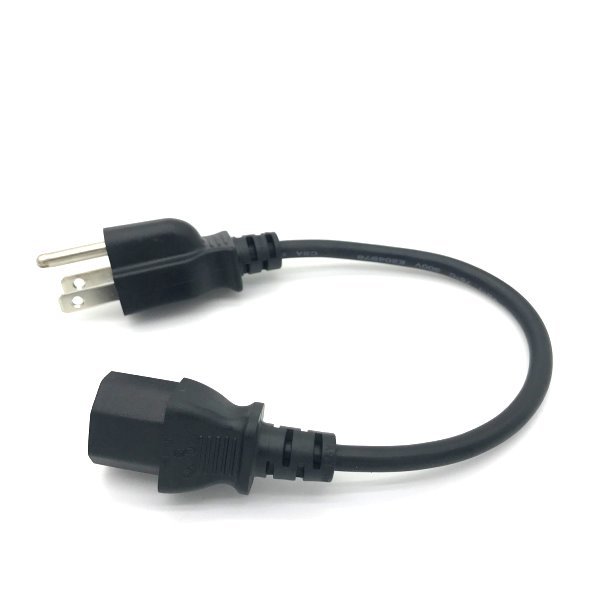 1FT Universal 3 Prong AC Power Cord Cable 18 AWG for Computer Printer Monitor TV
