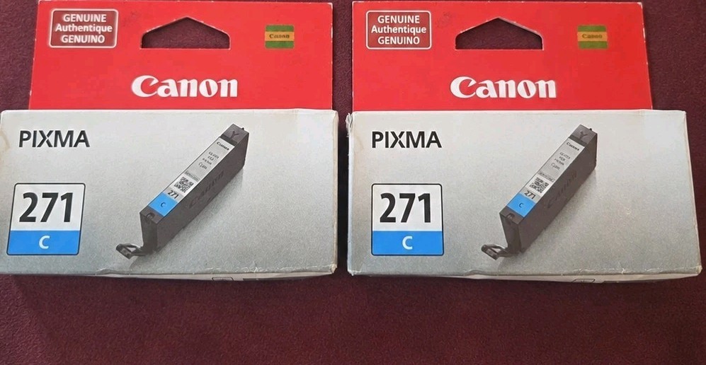 Canon PIXMA CLI-271 C Inkjet Cartridge - Cyan (0391C004) Genuine Lot of 2