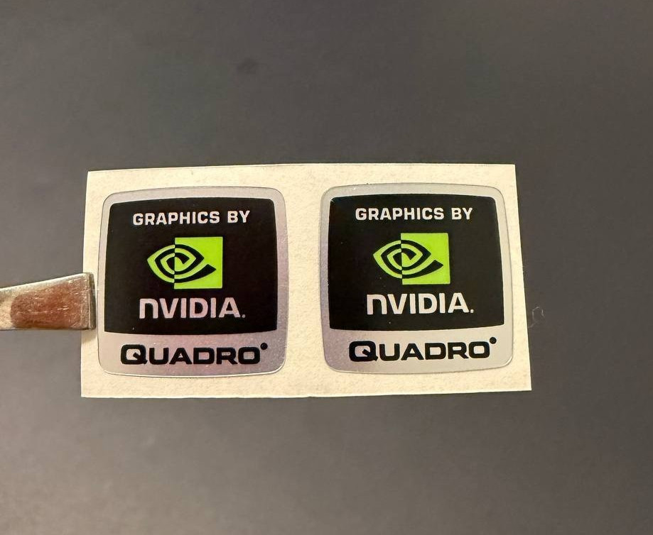 2 pcs NVIDIA QUADRO Sticker  Label Decal  Badge 18mm x 18.5mm