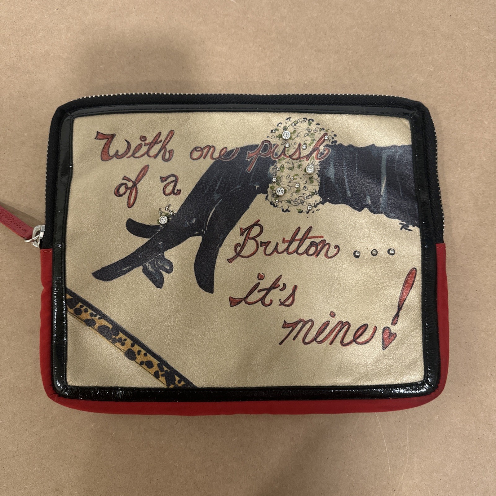BRIGHTON iPad Tablet E-Reader Case Folio 8" x 10" Leather Padded Rhinestone