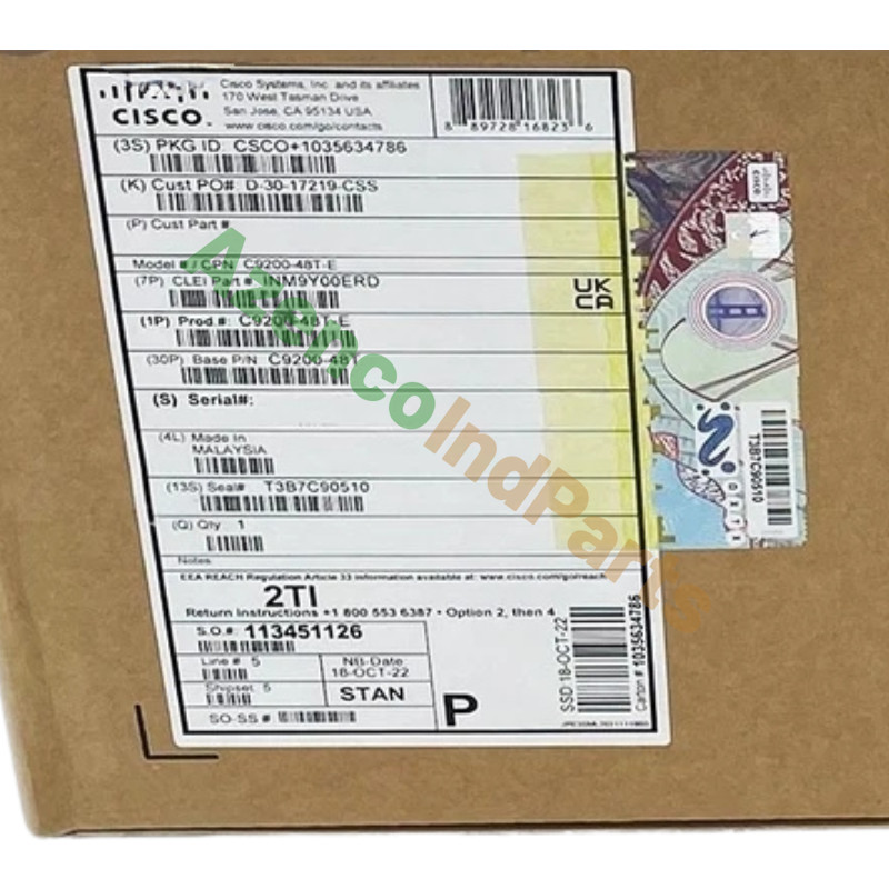 1PC New Cisco C9200-48T-E 48 Port Data Switch Network Fast Shipping