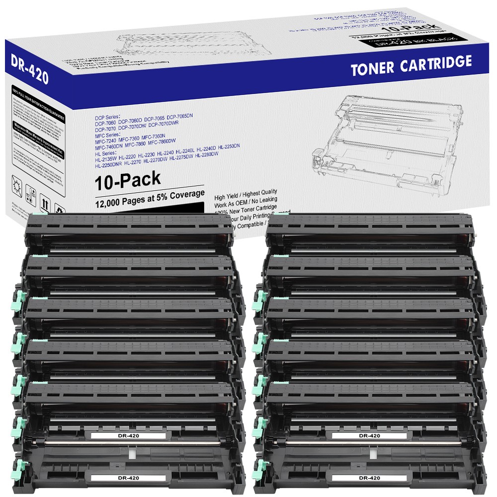 10PK DR420 Drum Unit Compatible with Brother HL-2270 2280 MFC-7360 7860 DCP-7065
