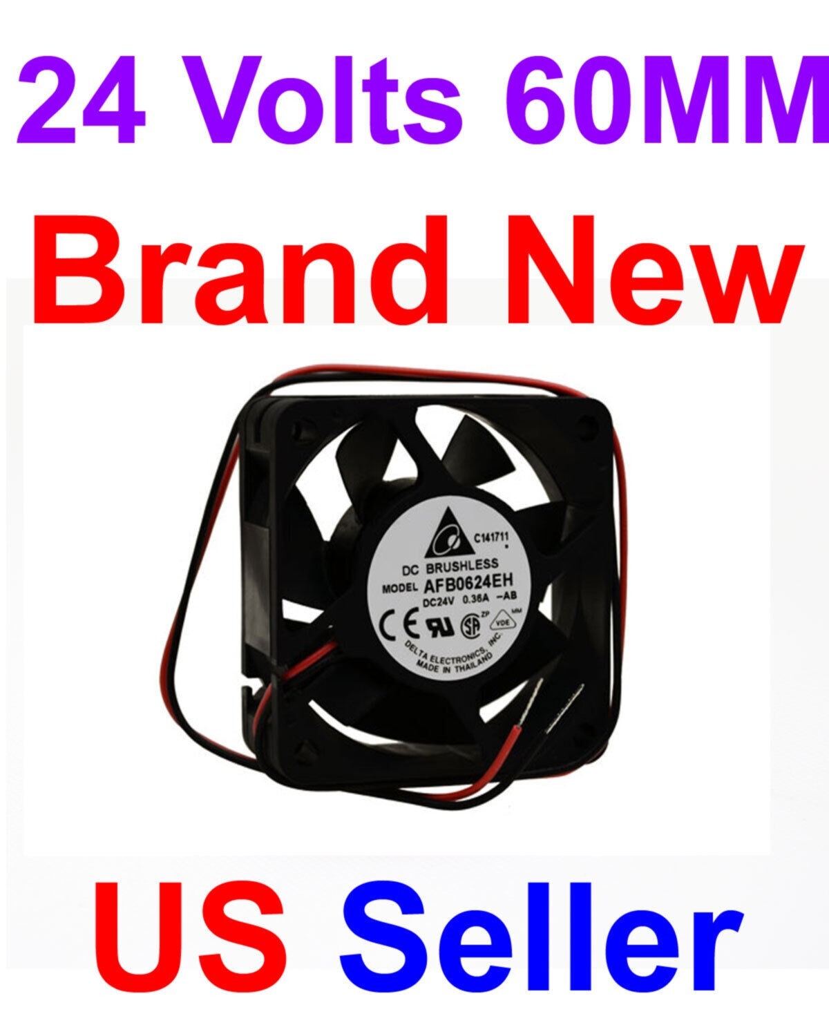 BRAND NEW 24V DC Brushless AFB0624EH Delta 60mm x 25mm Fan