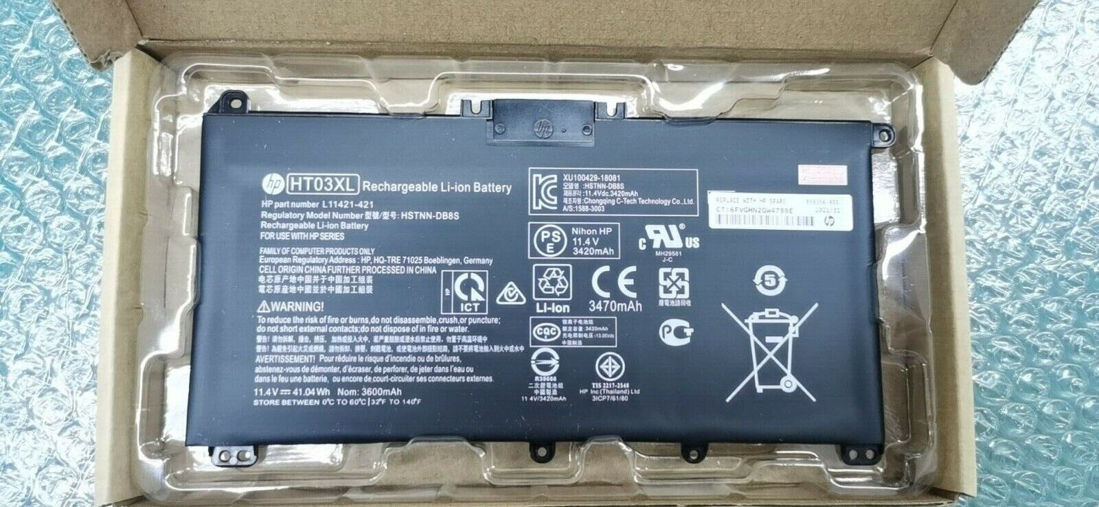 Genuine HT03XL Battery for HP Pavilion 14 15 17 15-CS 15-DA 15-DB 15-DW Series