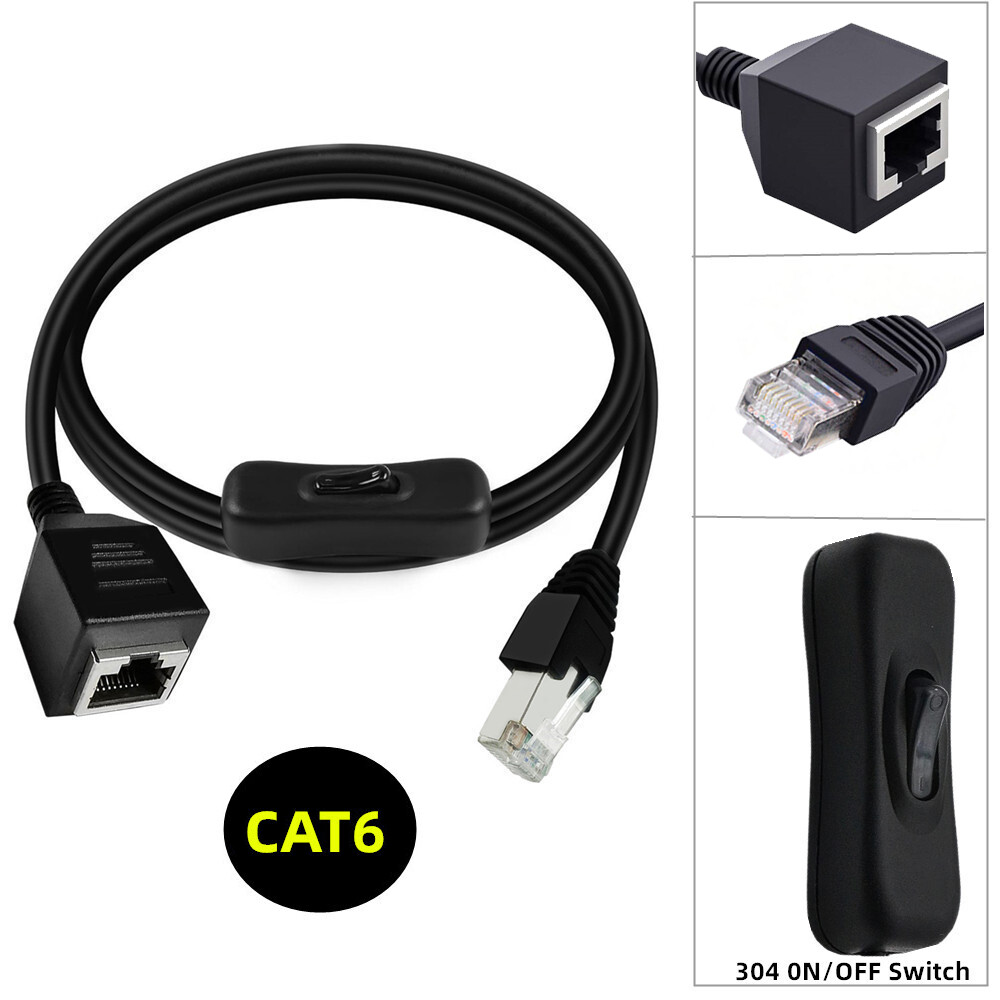 Cablecy RJ45 CAT6 8P8C STP UTP Male to Female Extension Cable with Switch Patch