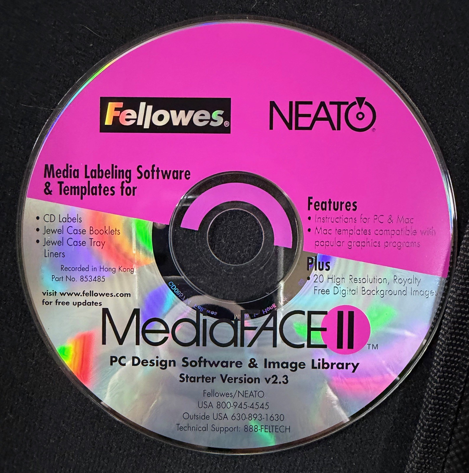 Vintage Fellowes NEATO MediaFACE II v2.3 CD Label Design Software Disc Only