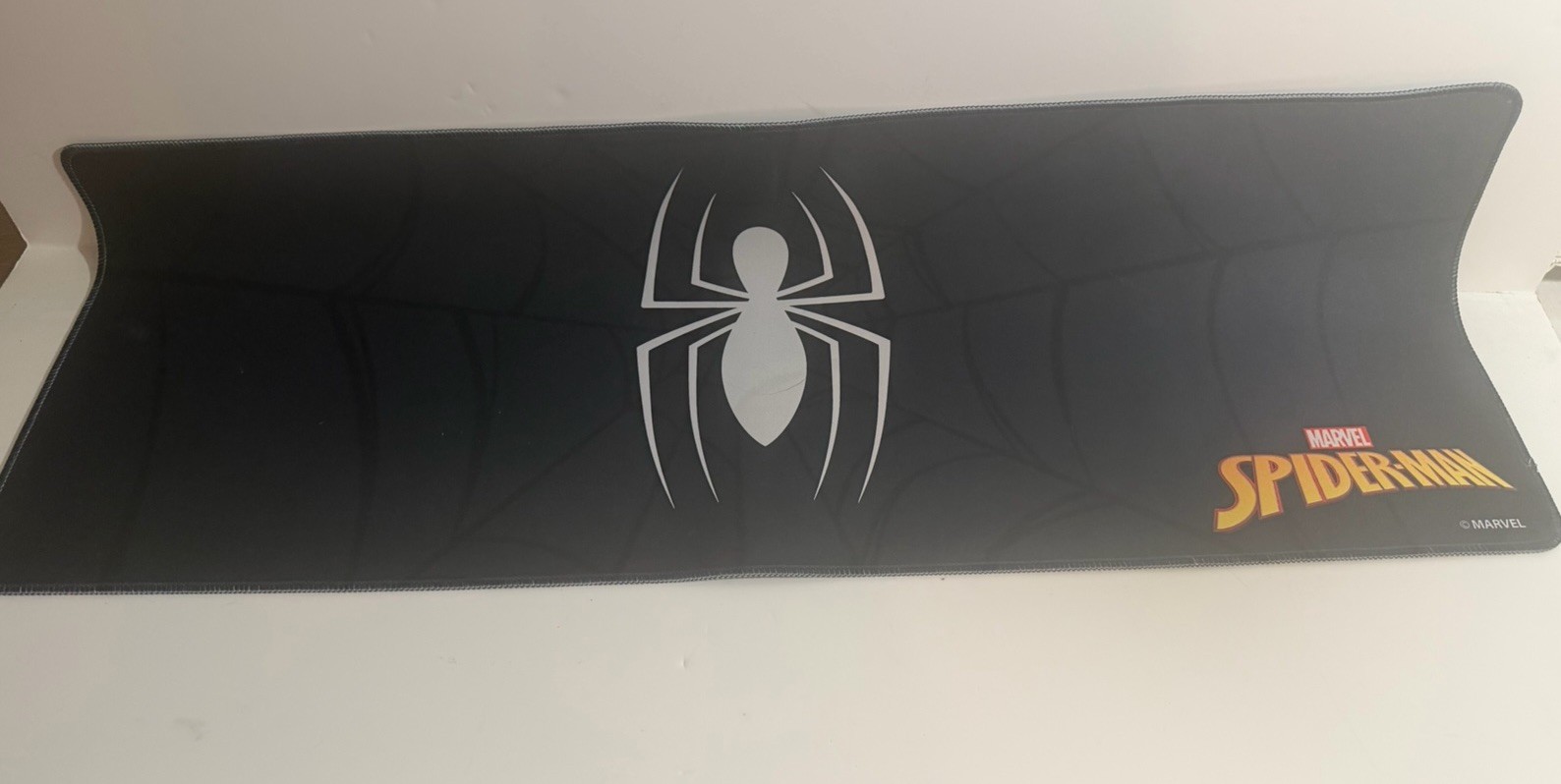 Marvel Spider-Man XL Gaming Mouse Pad Desk Mat Black White Logo 31” Large