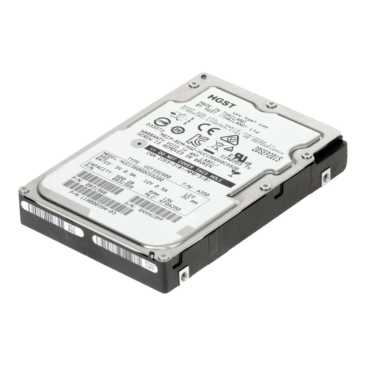 HGST UltraStar C15K600 HUC156060CSS200 600GB 15K 128MB SAS-3 2.5 HARD DRIVE