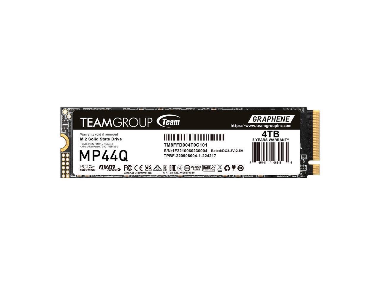 Team Group MP44Q M.2 2280 4TB PCIe Gen4 x4 with NVMe 1.4 -M key Internal  Solid