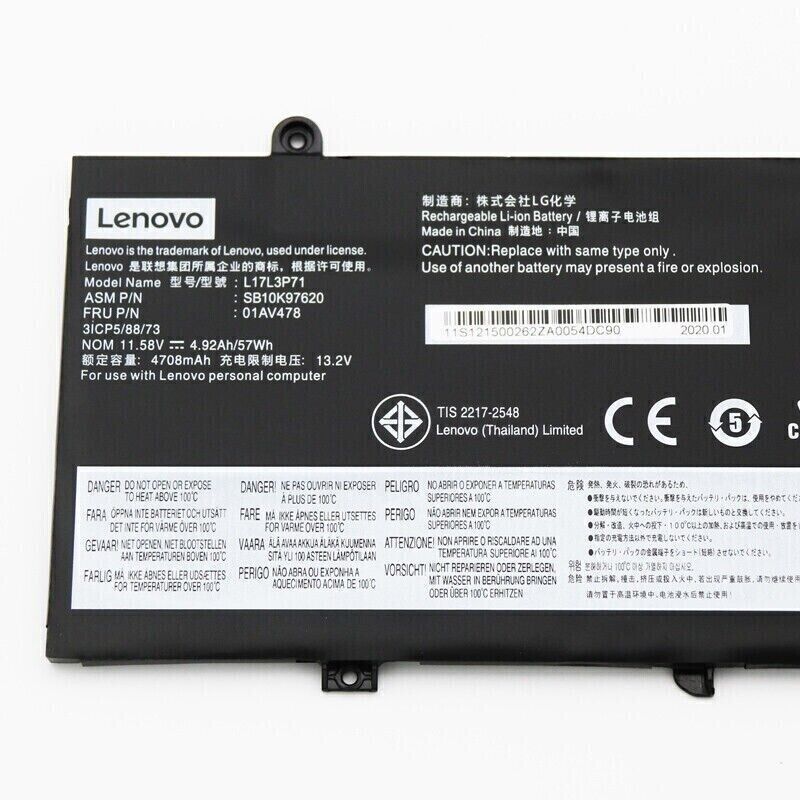 NEW Genuine OEM 57Wh 01AV478 Battery For Lenovo ThinkPad T480s 01AV479 01AV480