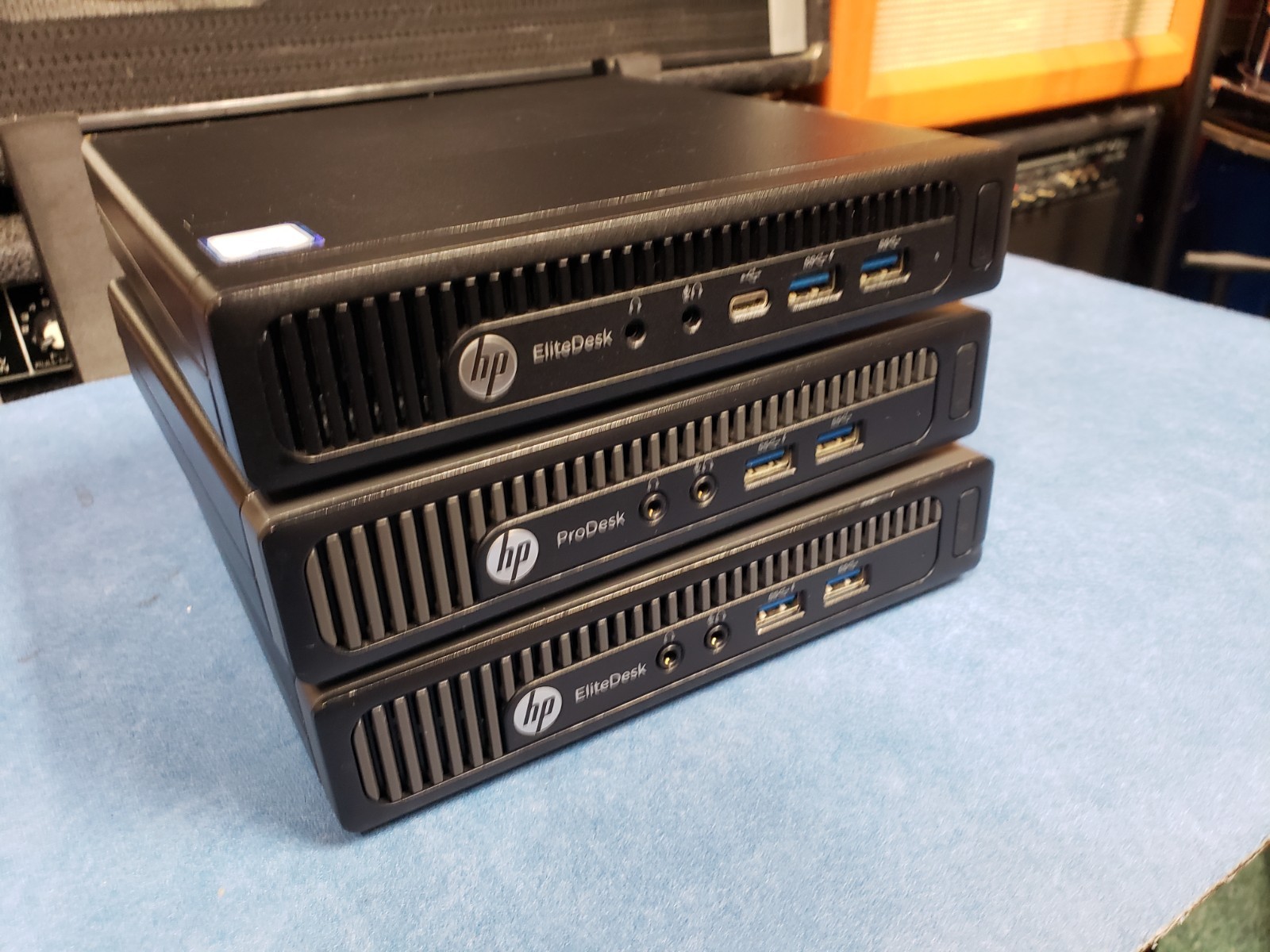 lot of 3 HP EliteDesk & ProDesk Mini Desktop PC's  for parts No Ram/SSD/HDD READ