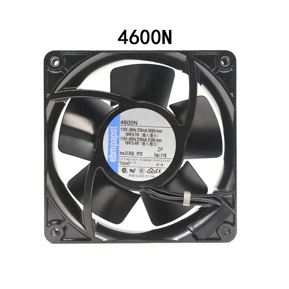 New sealed Ebmpaps Axial Cooling Fan 120*120*38mm 4600N 115VAC 18W 230/210mA