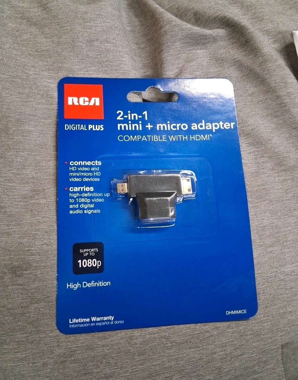 RCA Adapter 2-In-1 HDMI Female to HDMI Mini/Micro HDMI  DHMIMICE Brand New