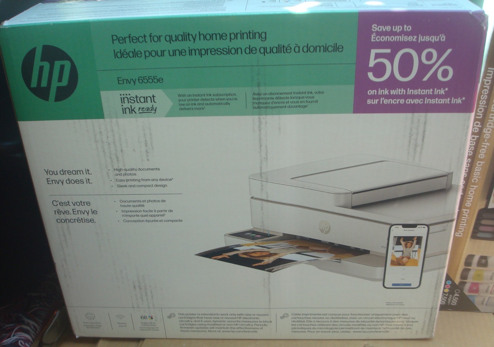 HP Envy 6555e Wireless All-in-One Color Printer Scanner Copier NEW