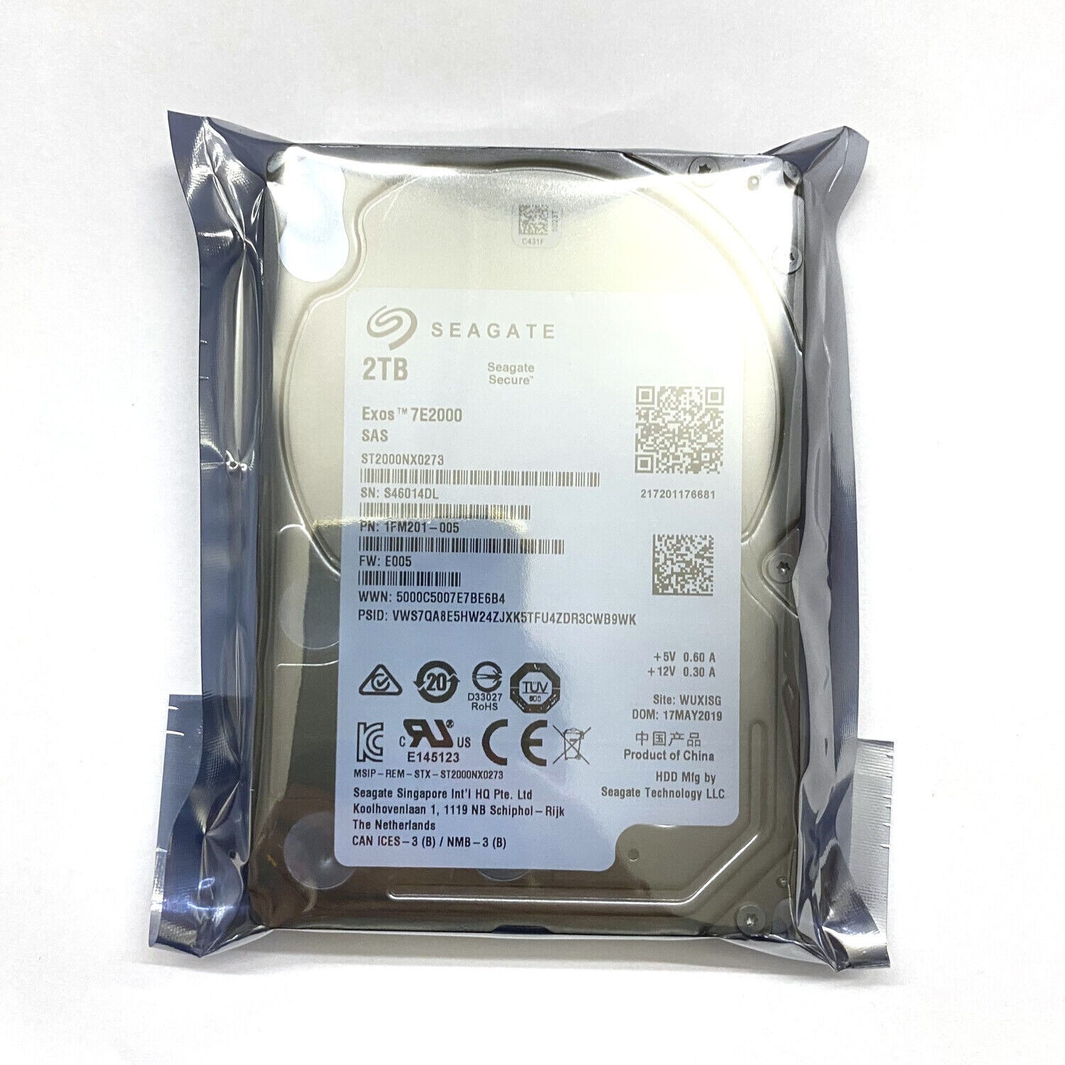 NEW SEAGATE EXOS ENTERPRISE ST2000NX0273 2TB 7.2K SAS 12GB/s 128MB 2.5" HDD