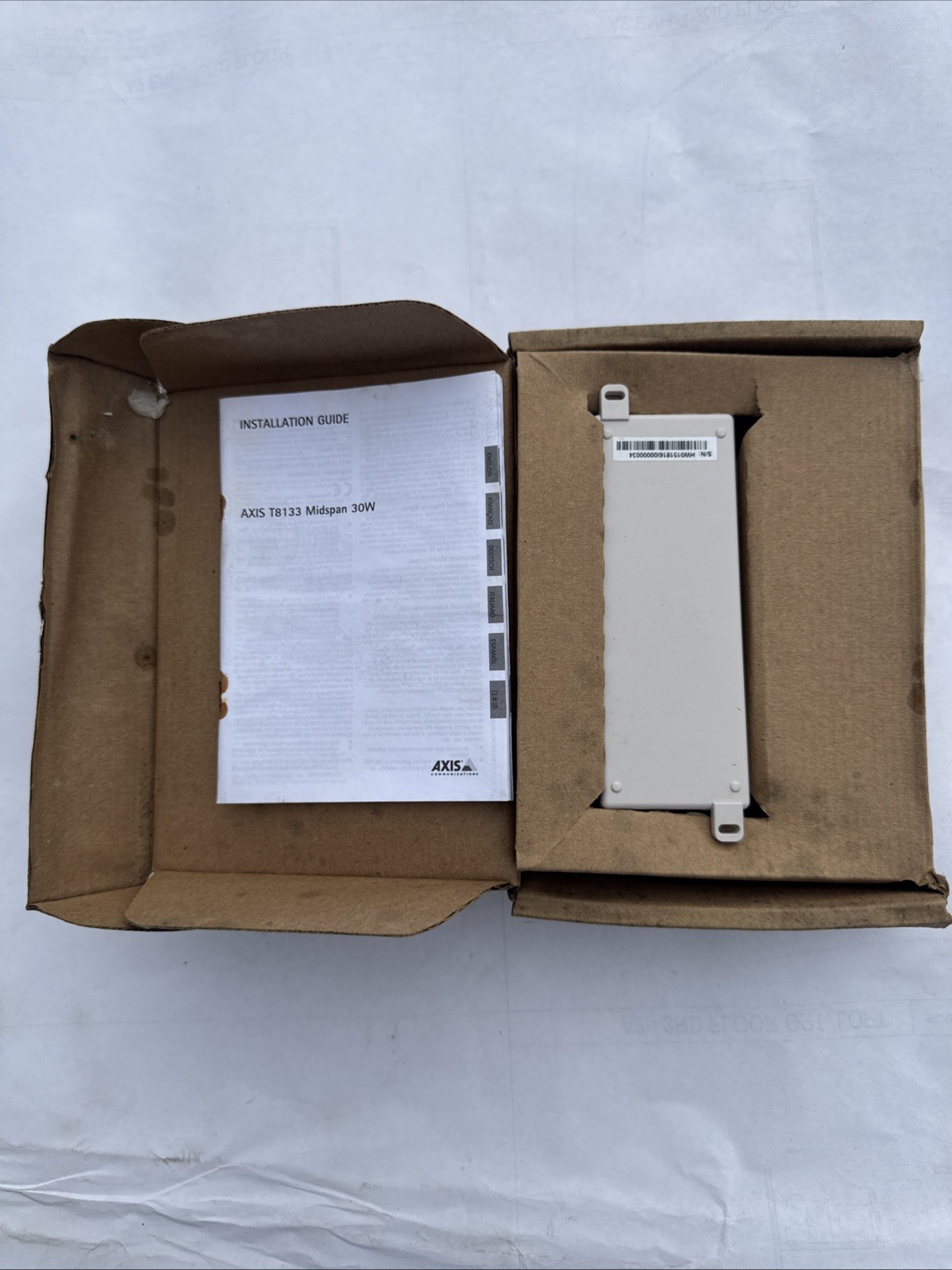 Axis Communications 5900-294 PoE Injector T8133 Midspan 30W 1 Port