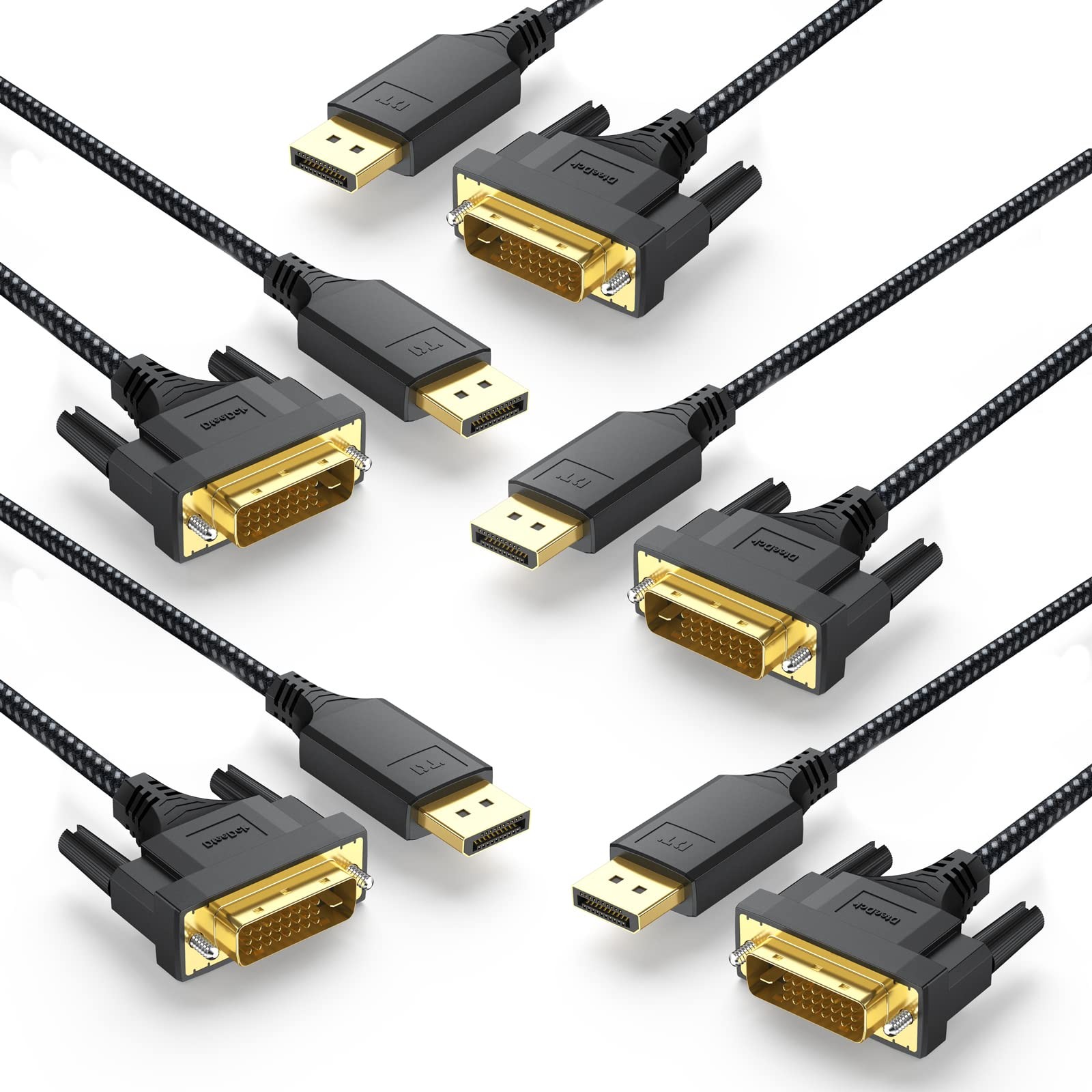 5 PCS 6 FT DisplayPort To DVI D Cable Adapter Male To Male For Monitor