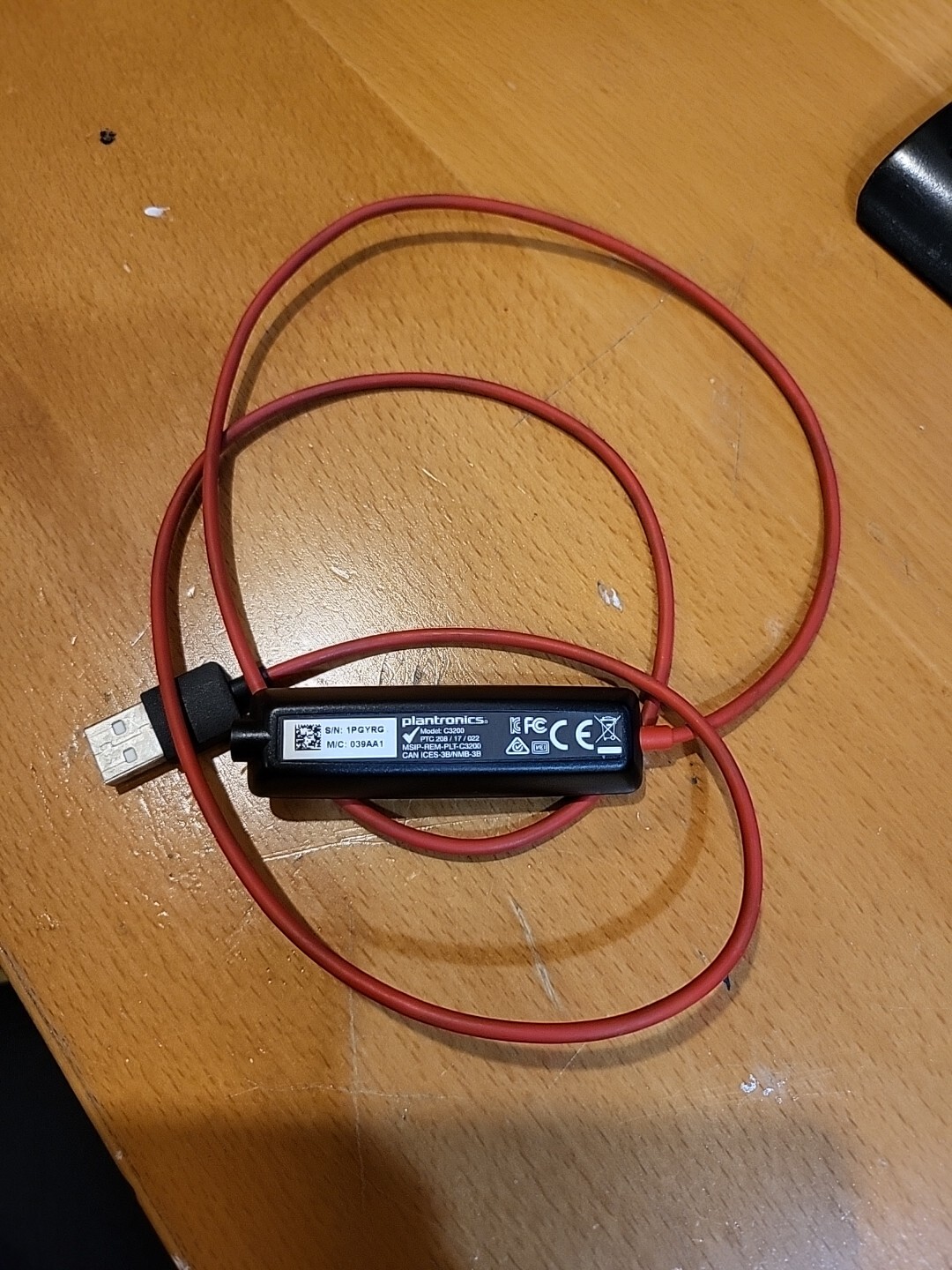 Plantronics - Model: C3200 - USB Controller Headphone Connection
