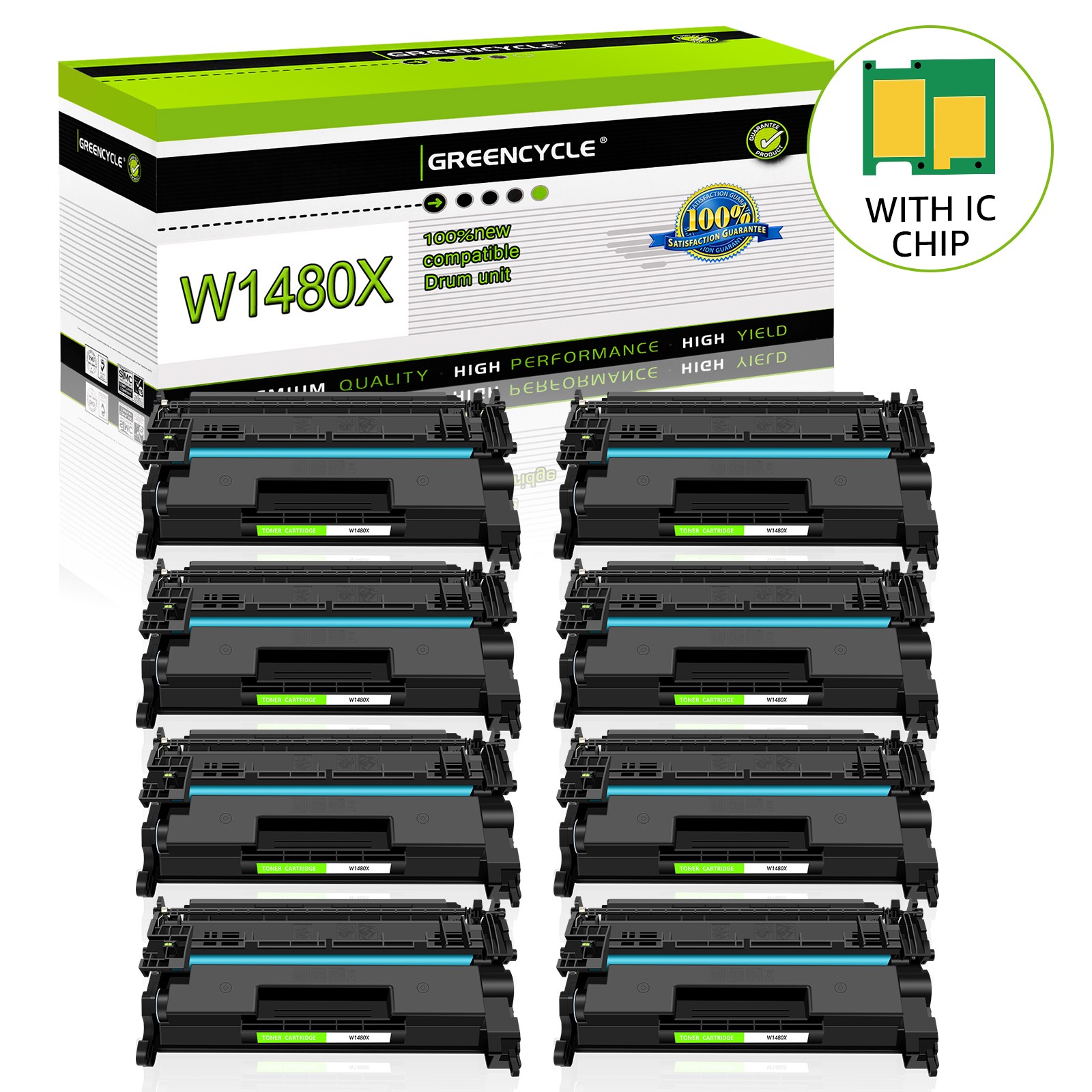 8PK W1480X Toner Cartridge with Chip for HP Pro 4001dw 4001dn 4001n MFP 4101fdw