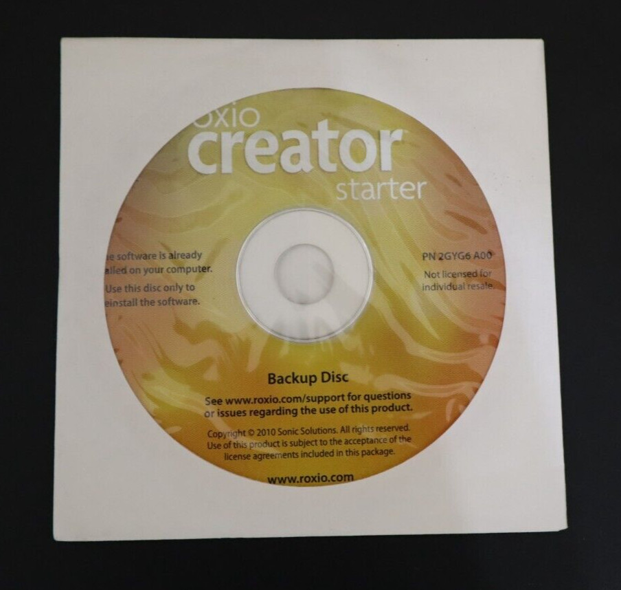 ROXIO CREATOR STARTER BACKUP DISC SEALED BRAND NEW