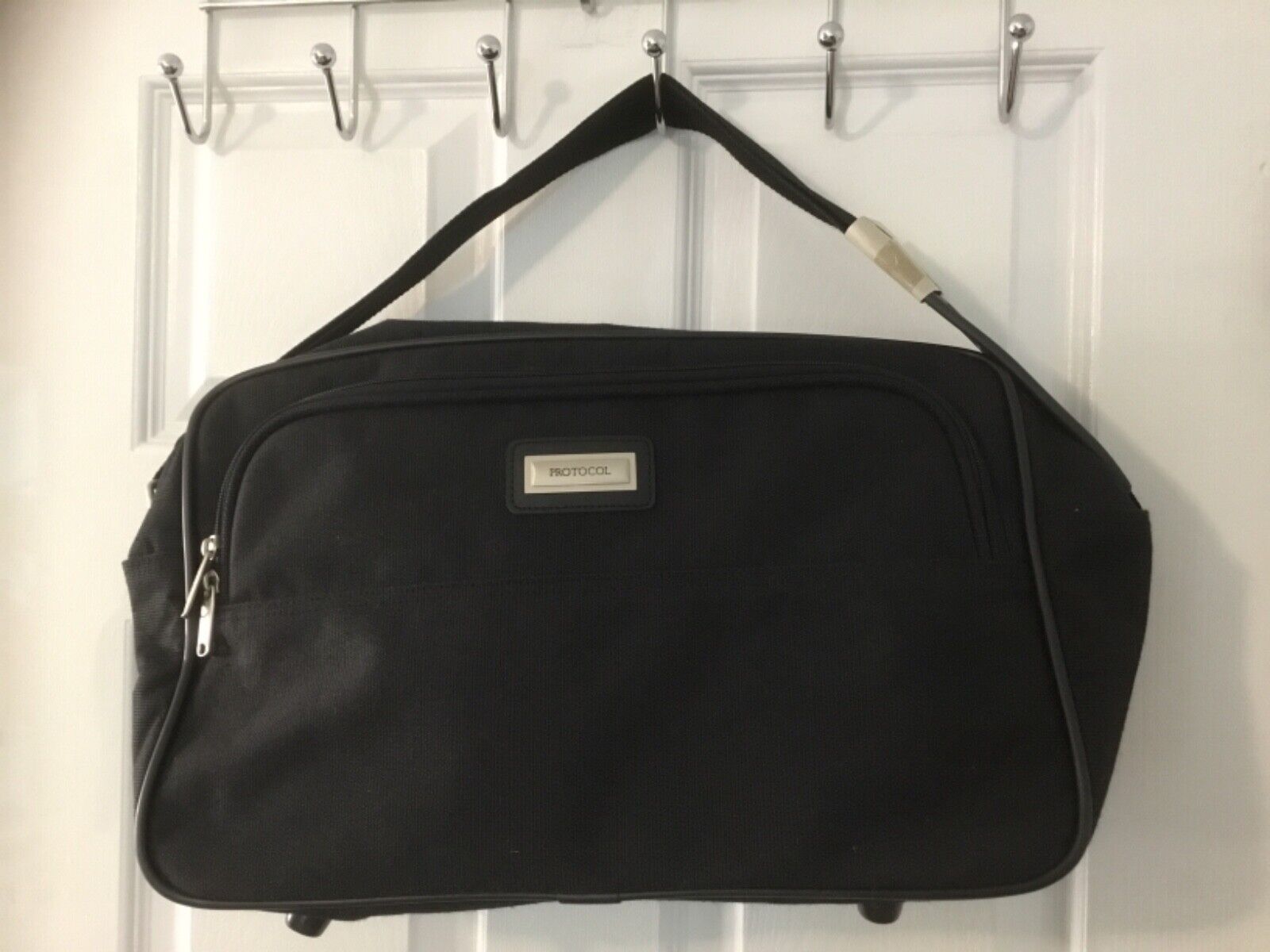New W/O Tags Protocol Black Computer Bag W/Two Zip Compartments & Shoulder Strap