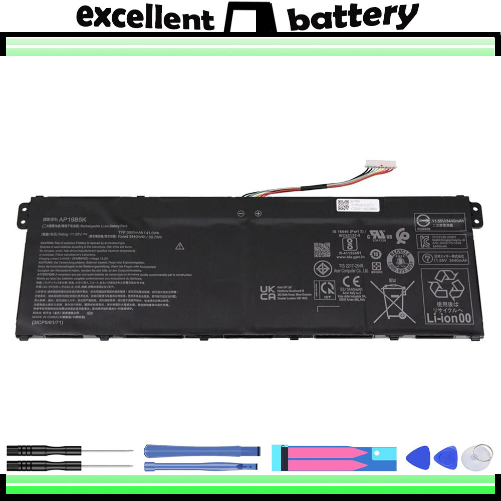 Brand New For Acer AP19B5K Battery for Acer Aspire3 N20C5 A315 35 41wh