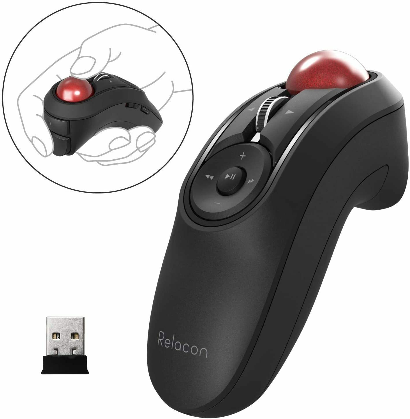 ELECOM Mouse Wireless receiver included Trackball Handy Type  M-RT1DRBK