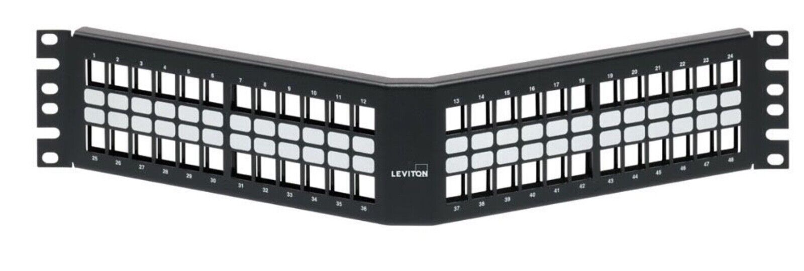Leviton 49256-H48 QuickPort Modular Angled RackMount Patch Panel 48-Port 2RU new