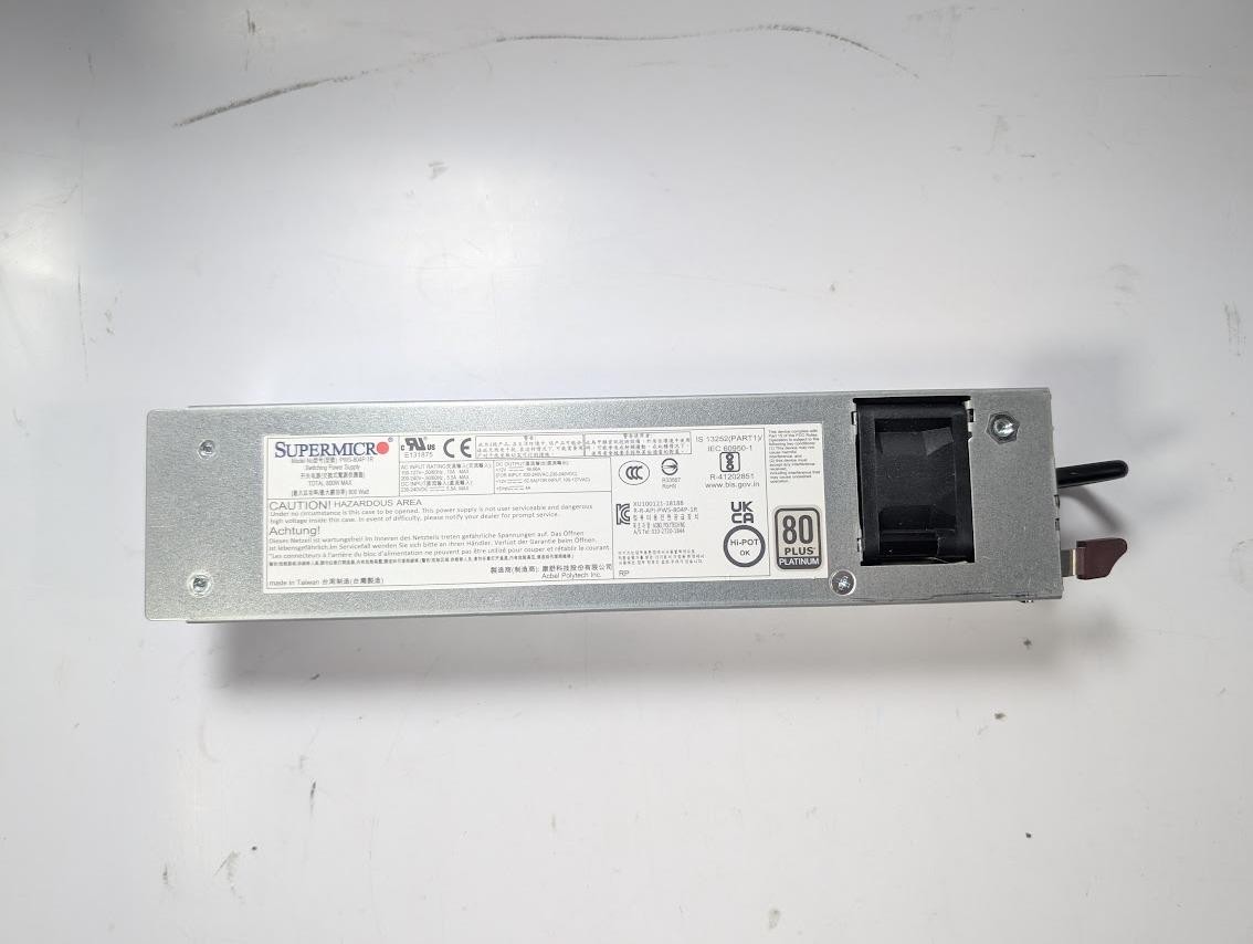 Supermicro 800W Platinum Redundant Power Supply 100-240VAC PWS-804P-1R