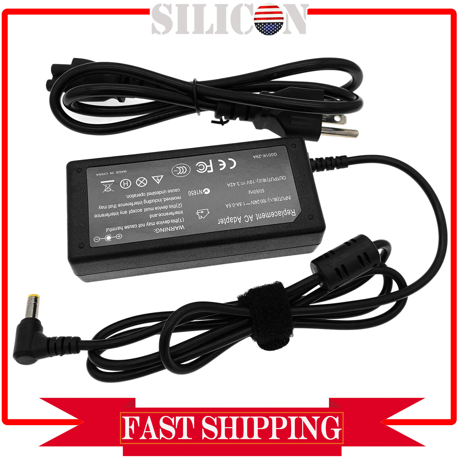 AC Adapter For Getac S410 Semi-Rugged Laptop 65W Charger Power Supply Cord