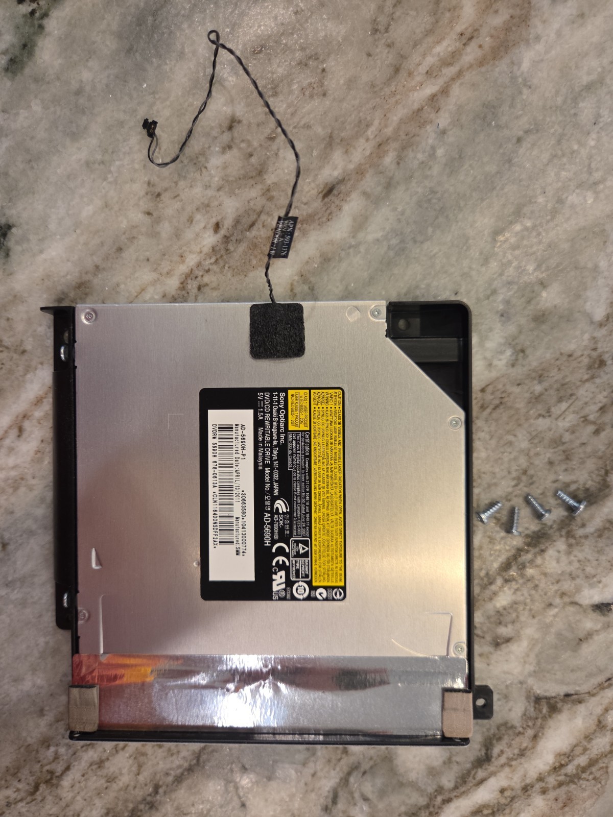 Internal Apple iMac A1311 DVD/CD RW Drive Sony Optiarc Model AD-5690H