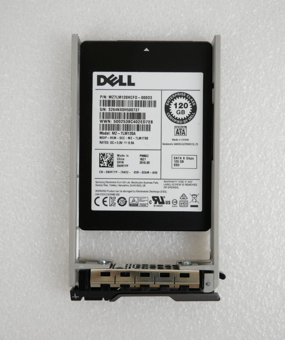 Dell 0WRTYP MZ-7LM120A 120GB 6Gb/s SATA 2.5" Solid State Drive SSD *LOW HOURS*